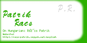 patrik racs business card